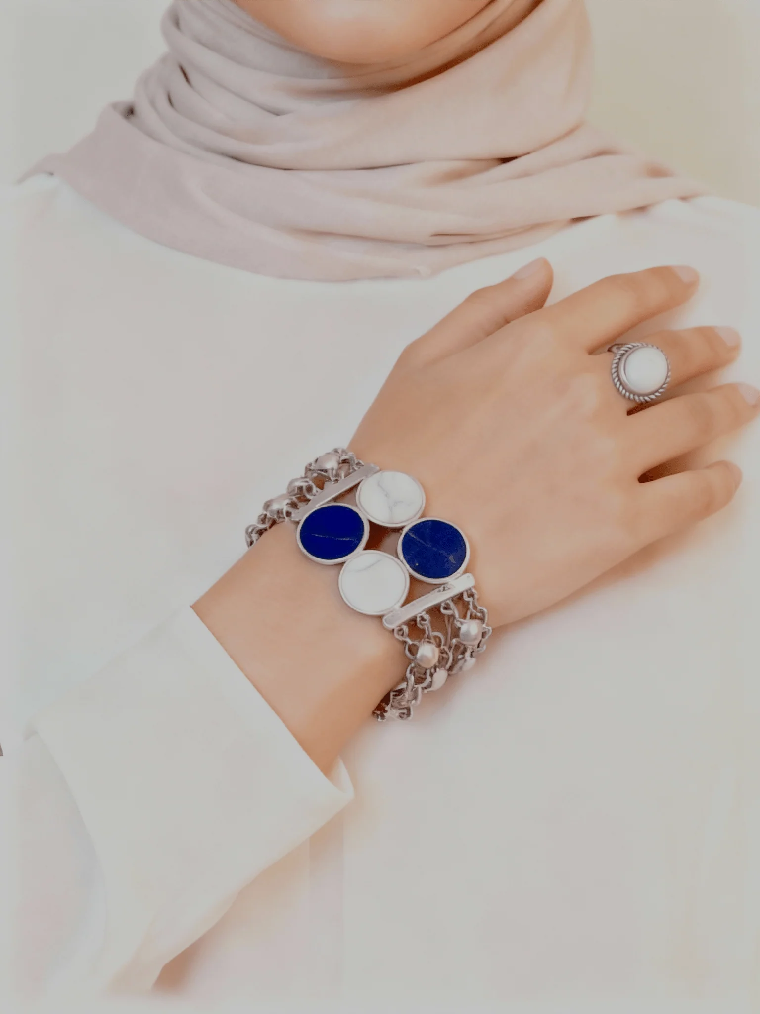 Eman Blue Set - Silver Plated - Image 3