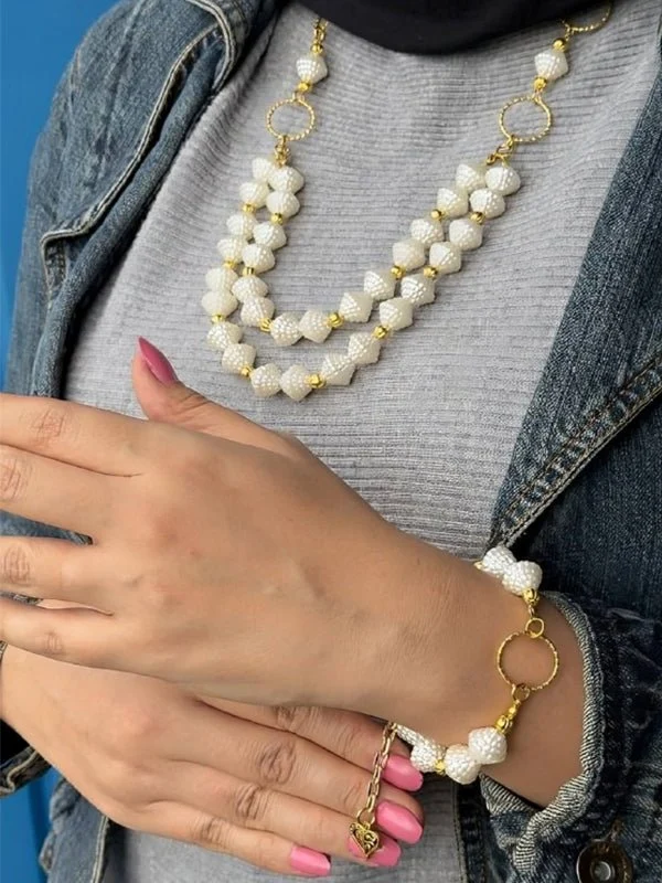 Eman Simple Set - Acrylic and Pearl Stones - Image 3