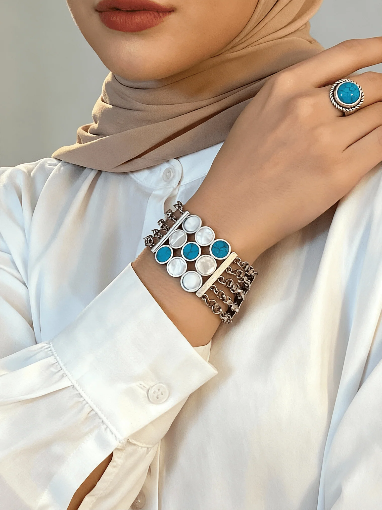 Eman Turquoise Set - Silver Plated - Image 6