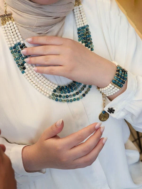 Enas Set - Agate And  Turquoise Stones - Image 3