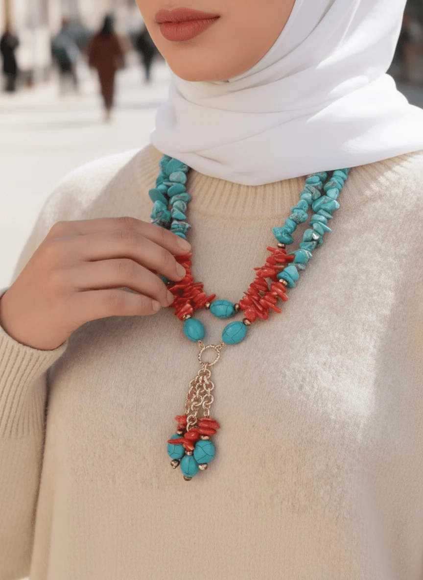 Fairouz Necklace - Broken Fayrouz with Morgan - Image 2