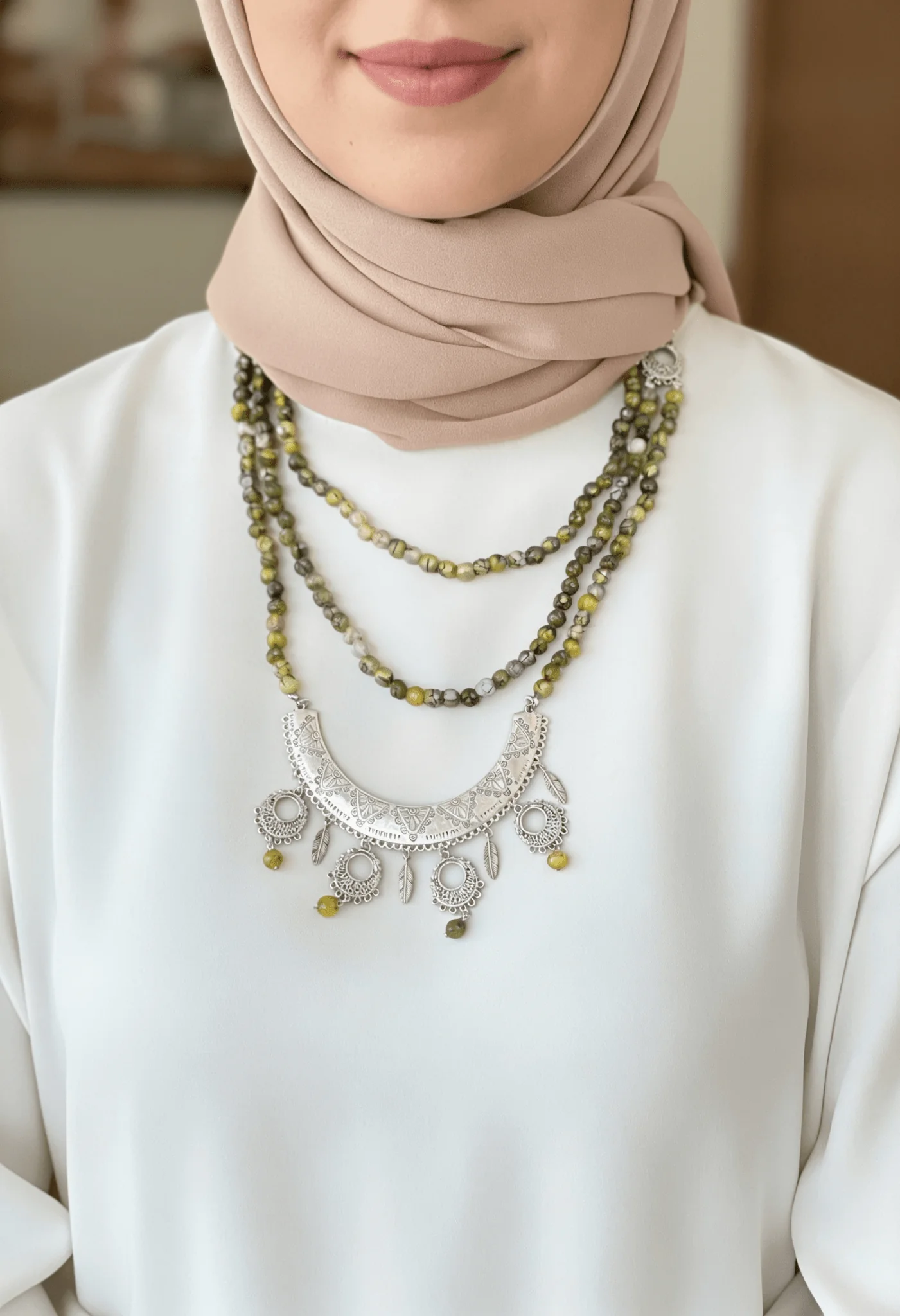 Farha Necklace - Agate Stones - Image 2