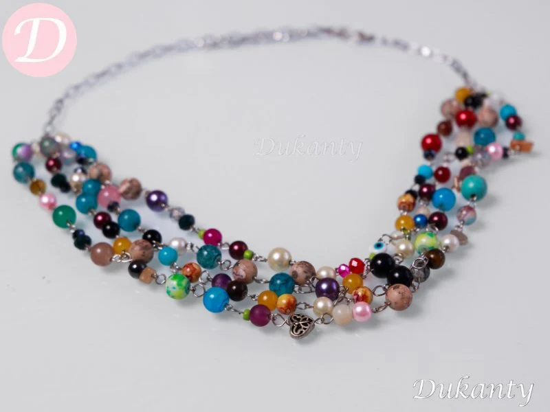 Fiorella Necklace - Agate With Pearl And Turquoise - Image 3
