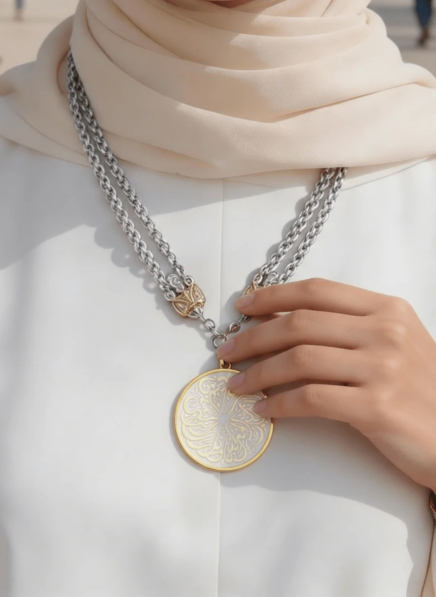 Ghada Necklace - Gold & Silver Plated - Image 3