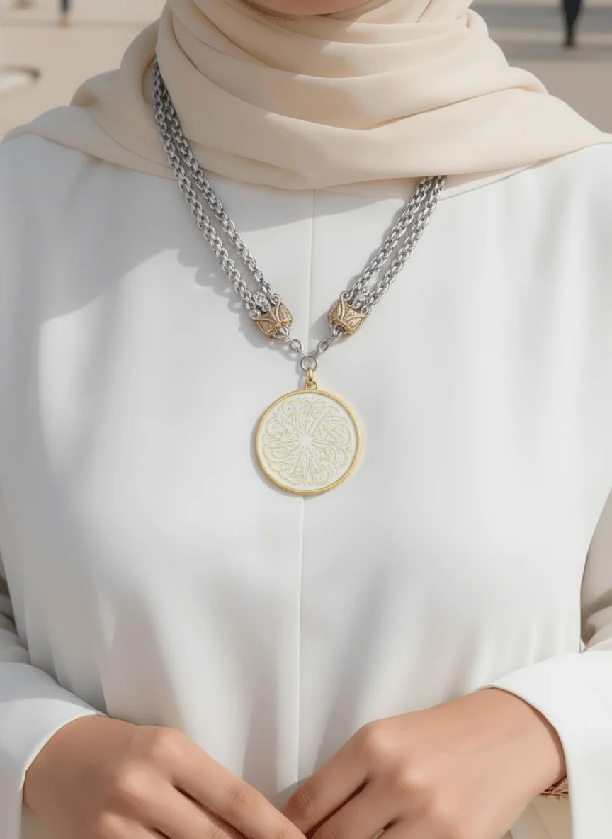 Ghada Necklace - Gold & Silver Plated - Image 4