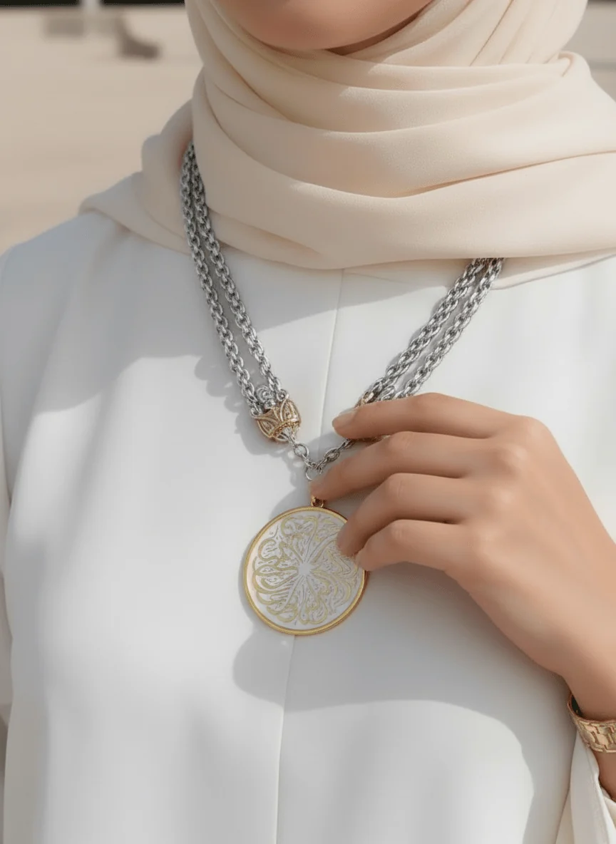 Ghada Necklace - Gold & Silver Plated - Image 5