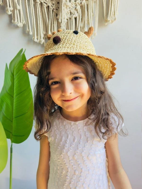 Ghazala Handmade Kids Chapeau - Wicker - Image 4