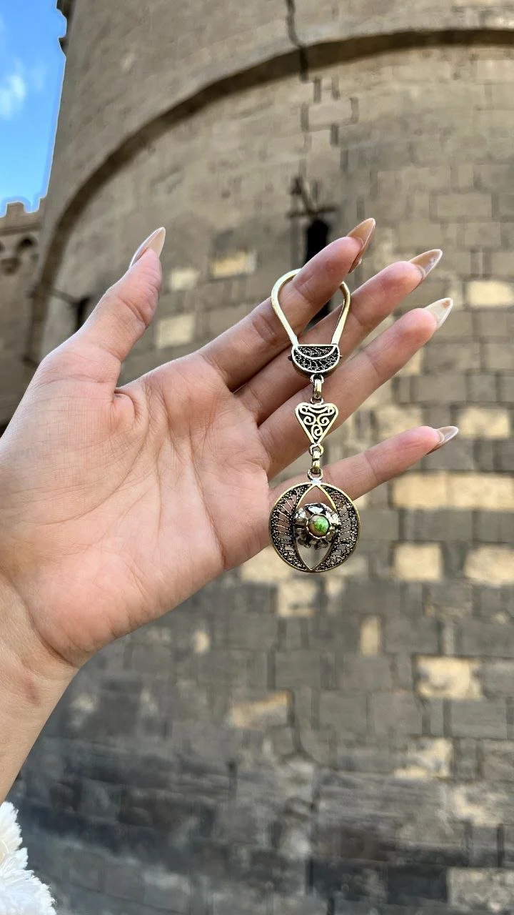 Green Flower Keychain - Pure Copper - Image 2