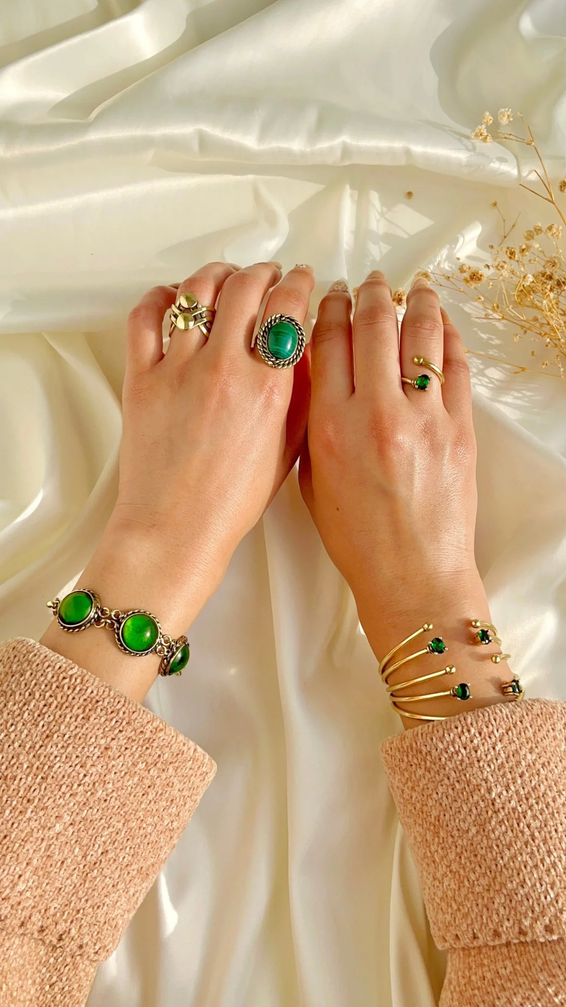 Green Stone & Calm Set – Copper