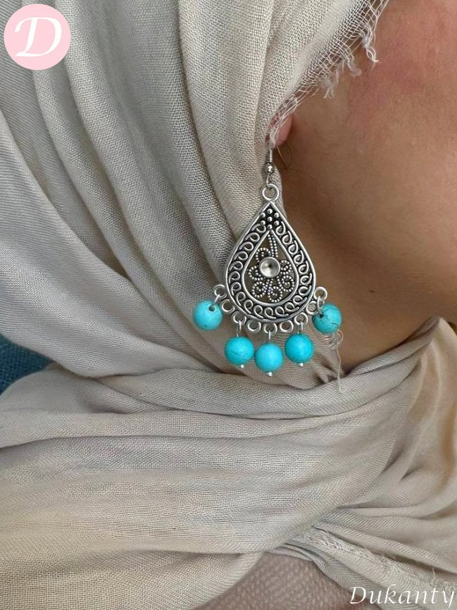 Habiba Earrings - Silver Metal - Image 2