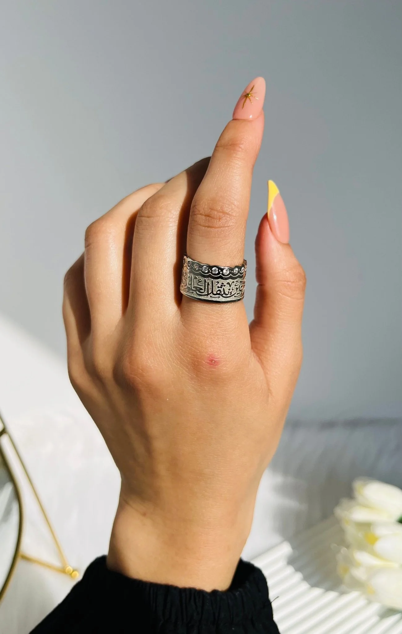Luxurious Arabic ring - Silver Plated - Image 3