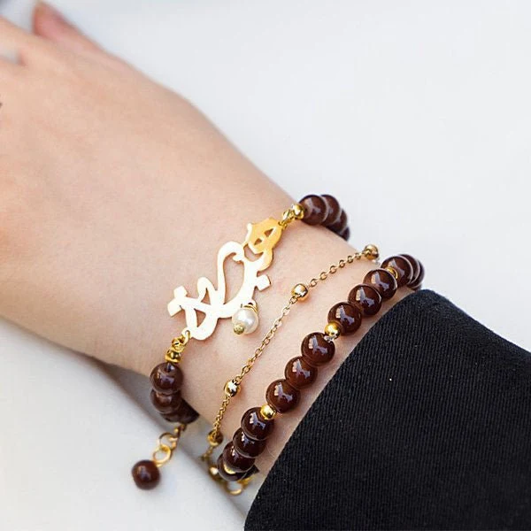 "Heba" Customized Delicate Set - Gold Plated - Image 2