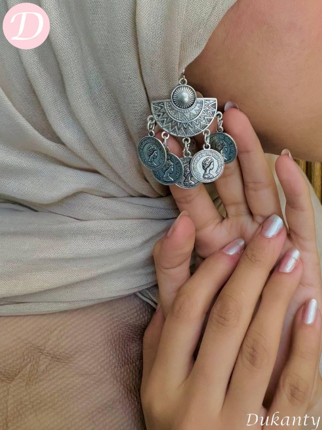 Heba Earrings - Silver Metal - Image 3