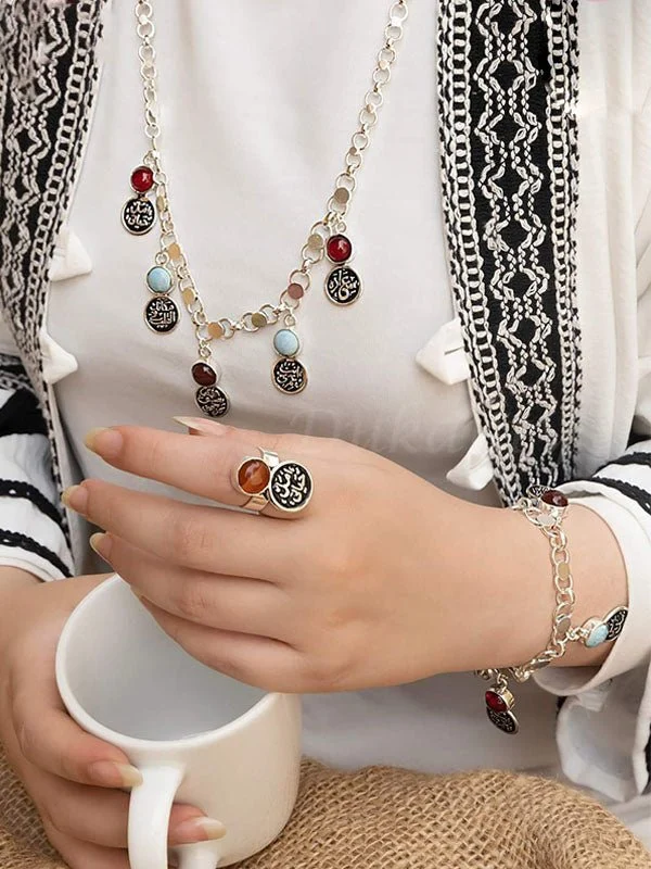 Hoda Set - Onyx And Turquoise Stone - Image 2