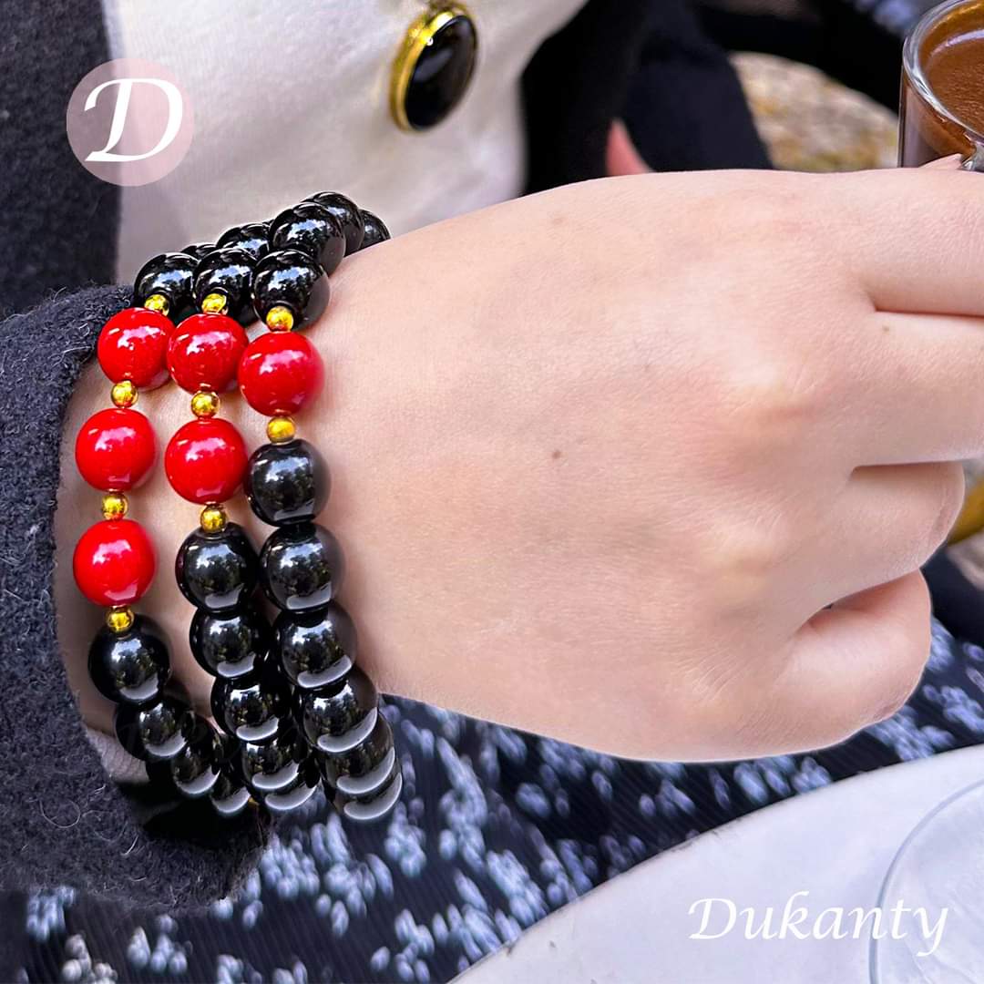 Huda Traditional Set - Onyx and Coral Stone - Image 2