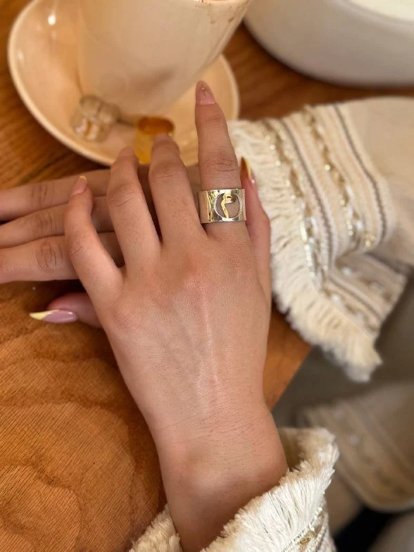Just Your Letter Ring - Silver & Gold Plated - Image 13