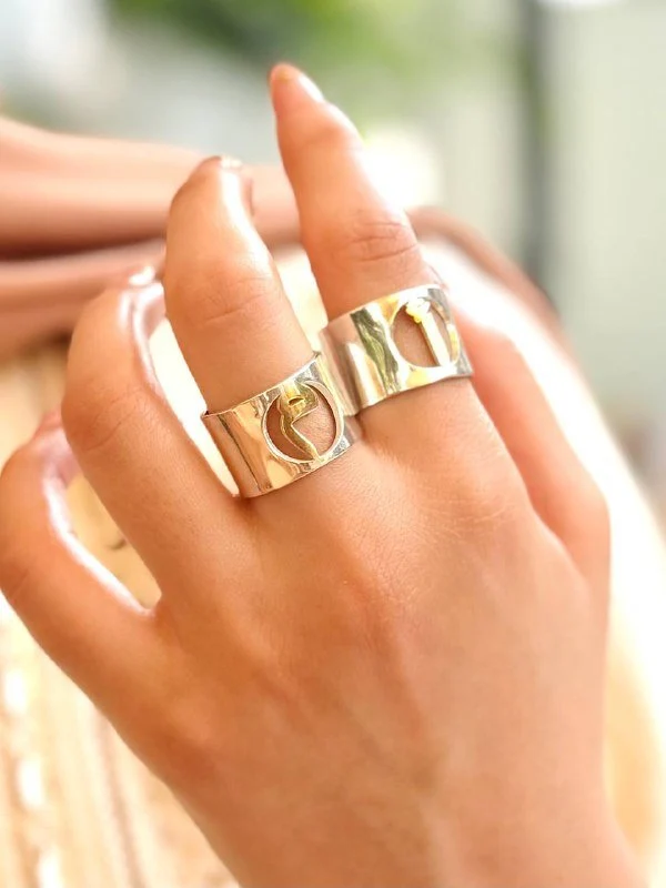 Just Your Letter Ring - Silver & Gold Plated - Image 2