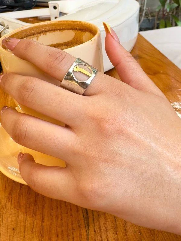 Just Your Letter Ring - Silver & Gold Plated - Image 8