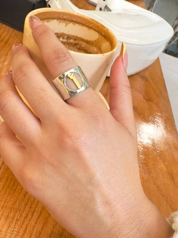 Just Your Letter Ring - Silver & Gold Plated - Image 9