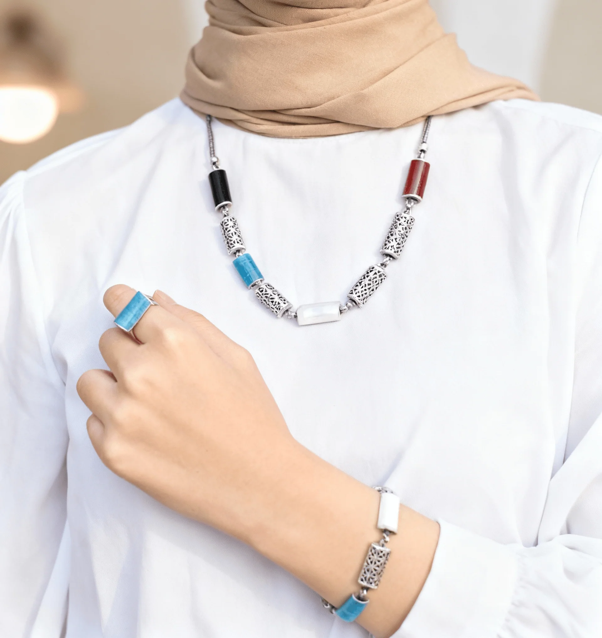 Laila Colorful Set - Silver Plated - Image 4