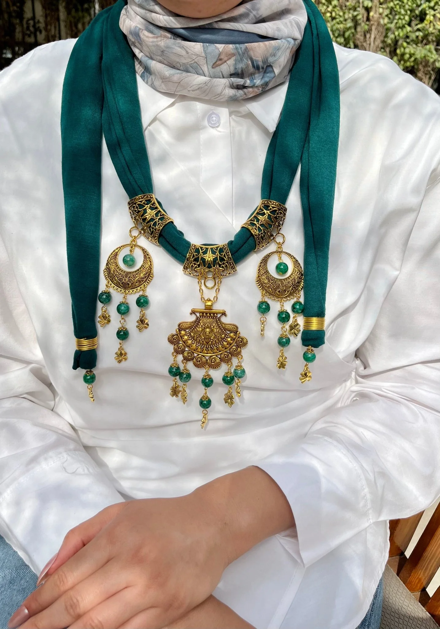 Lamya Necklace Scarf - Cotton