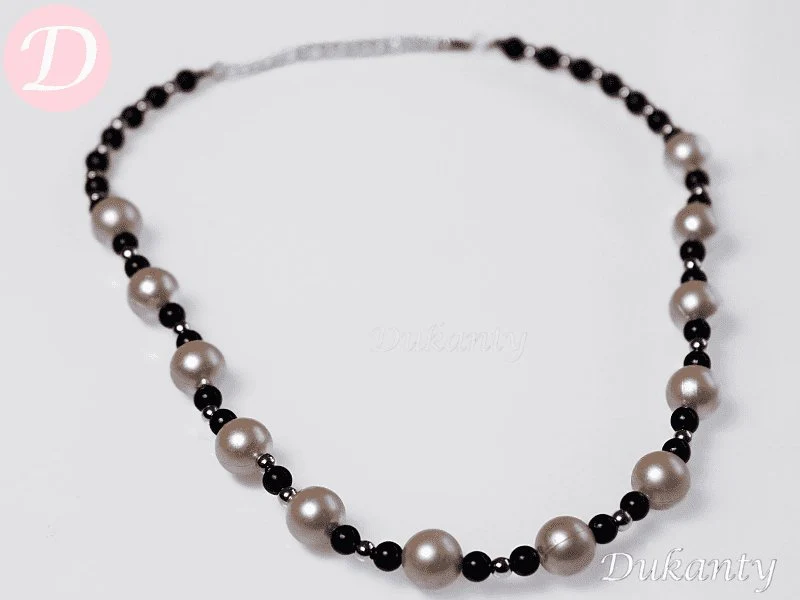 Laurel Necklaces - Pearl with Onyx - Image 7