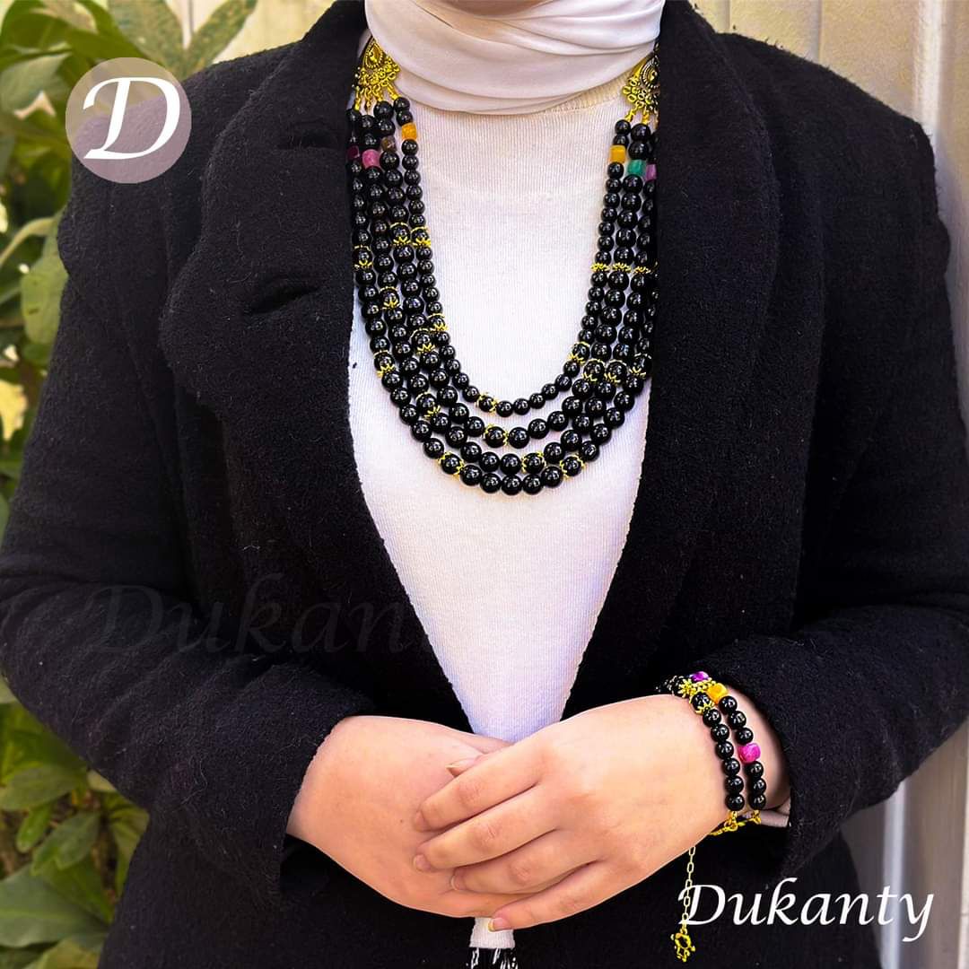 Layali Black Set - Agate and Onyx Stone - Image 2
