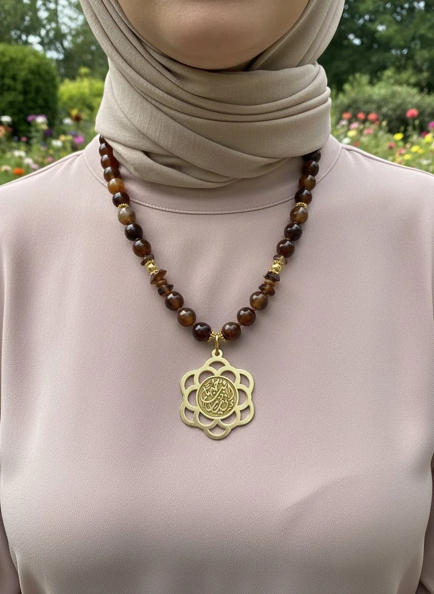 Layan Simple Necklace - Agate Stones