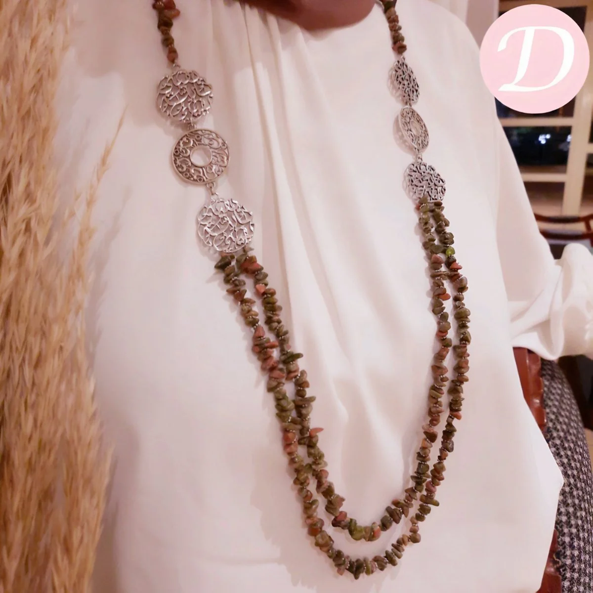Linda Necklace - Brown Seashell Stone - Image 2