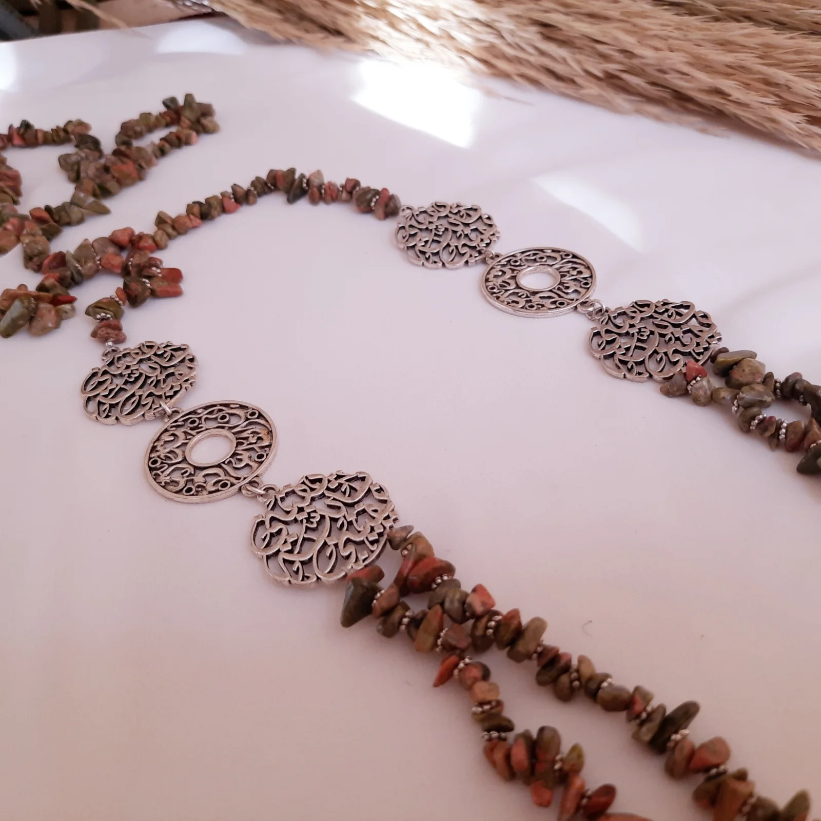 Linda Necklace - Brown Seashell Stone - Image 3
