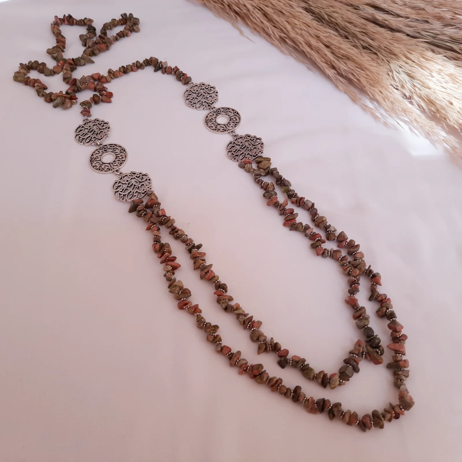 Linda Necklace - Brown Seashell Stone - Image 4