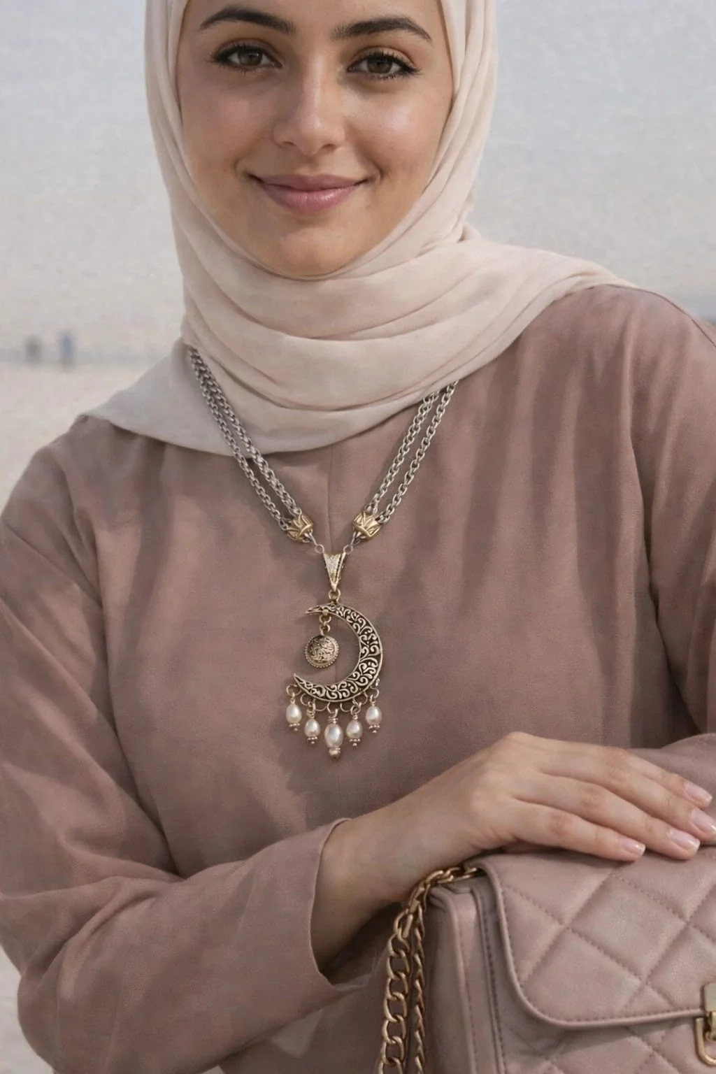 Lunar Crescent Necklace - Silver Plated