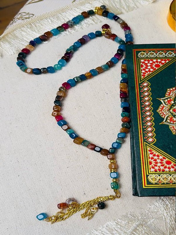 Menna Shiny Rosary - Colorful Agate - Image 2