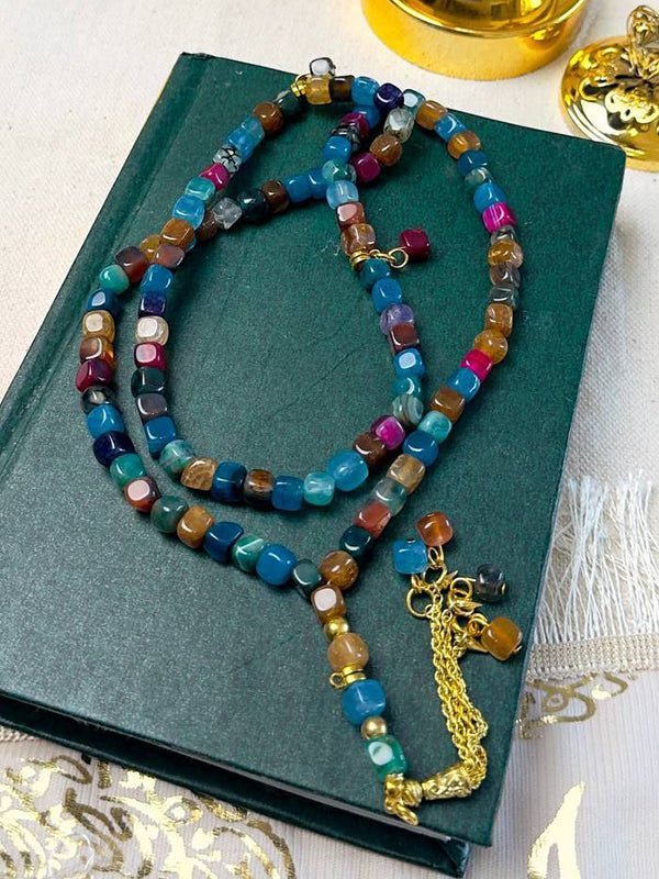 Menna Shiny Rosary - Colorful Agate - Image 5