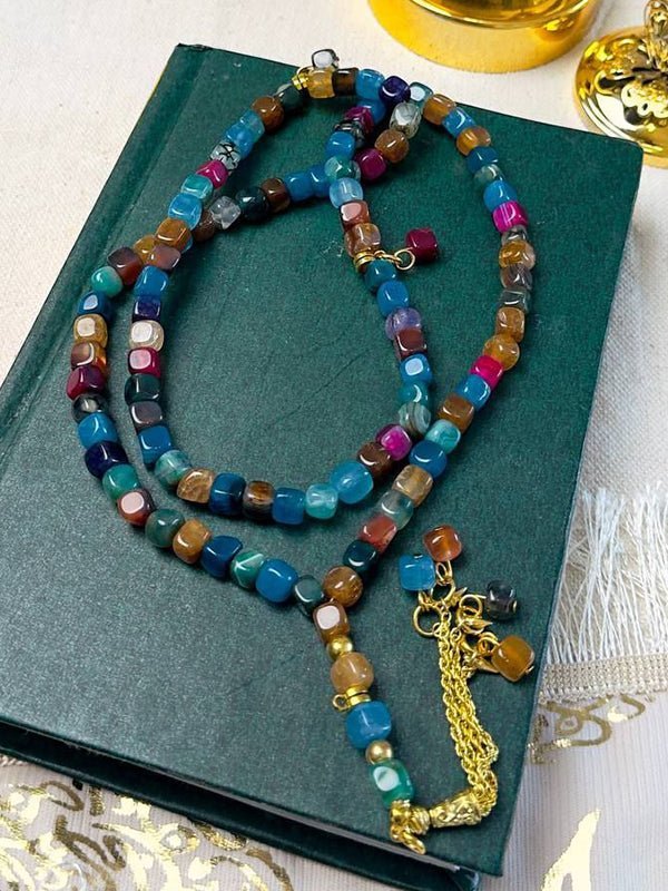 Menna Shiny Rosary - Colorful Agate - Image 6