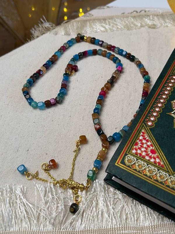 Menna Shiny Rosary - Colorful Agate - Image 7