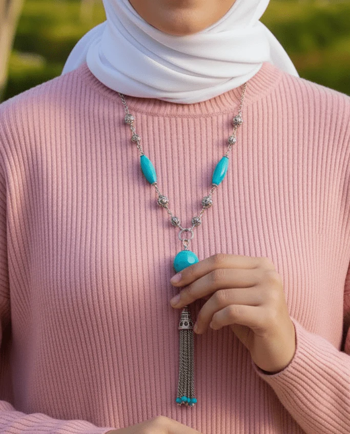 Mayaa Necklace - Agate Stones - Image 2
