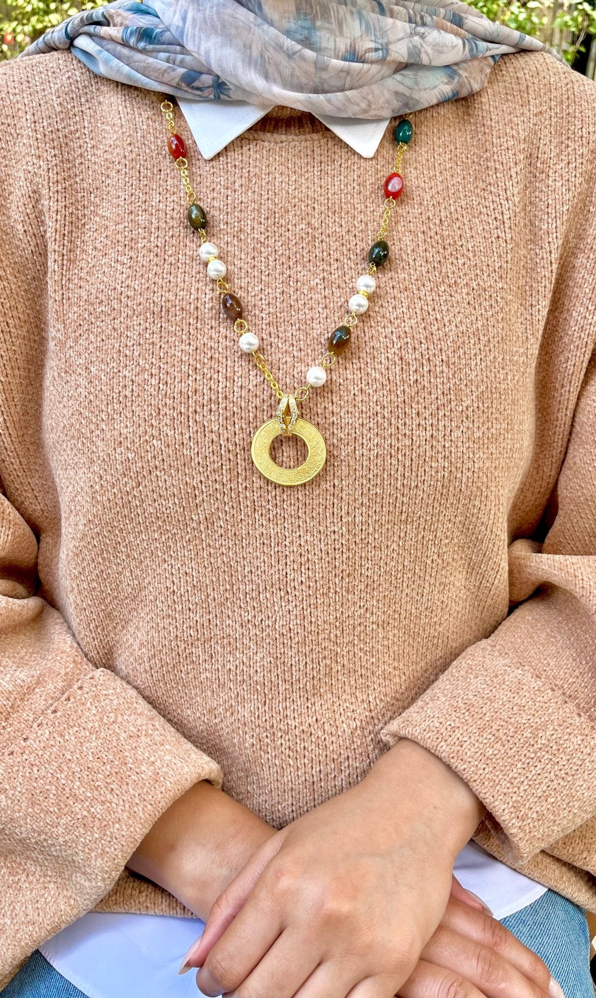 Misk Necklace - Agate Stones - Image 2