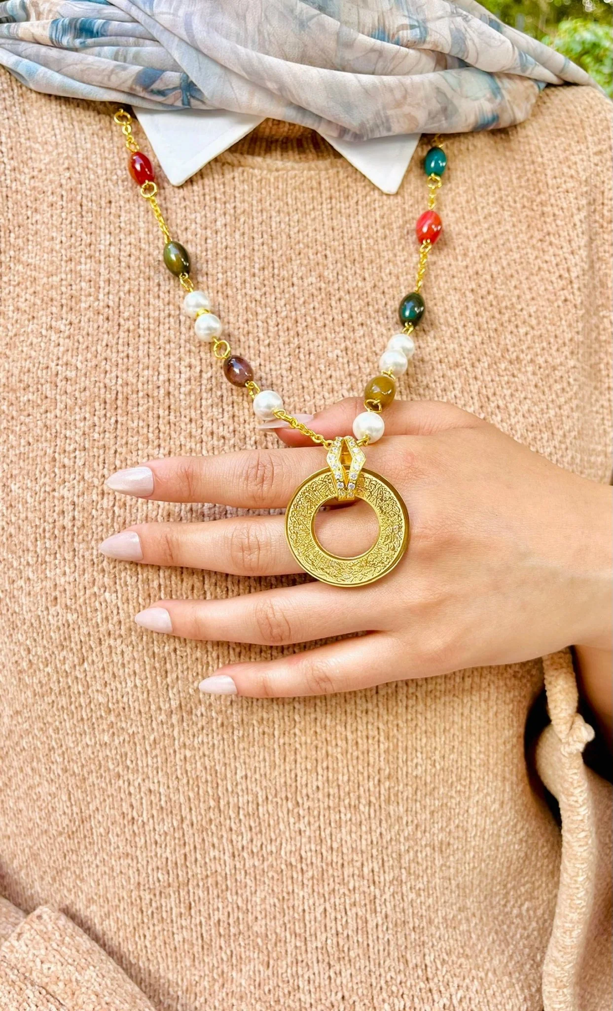 Misk Necklace - Agate Stones - Image 4