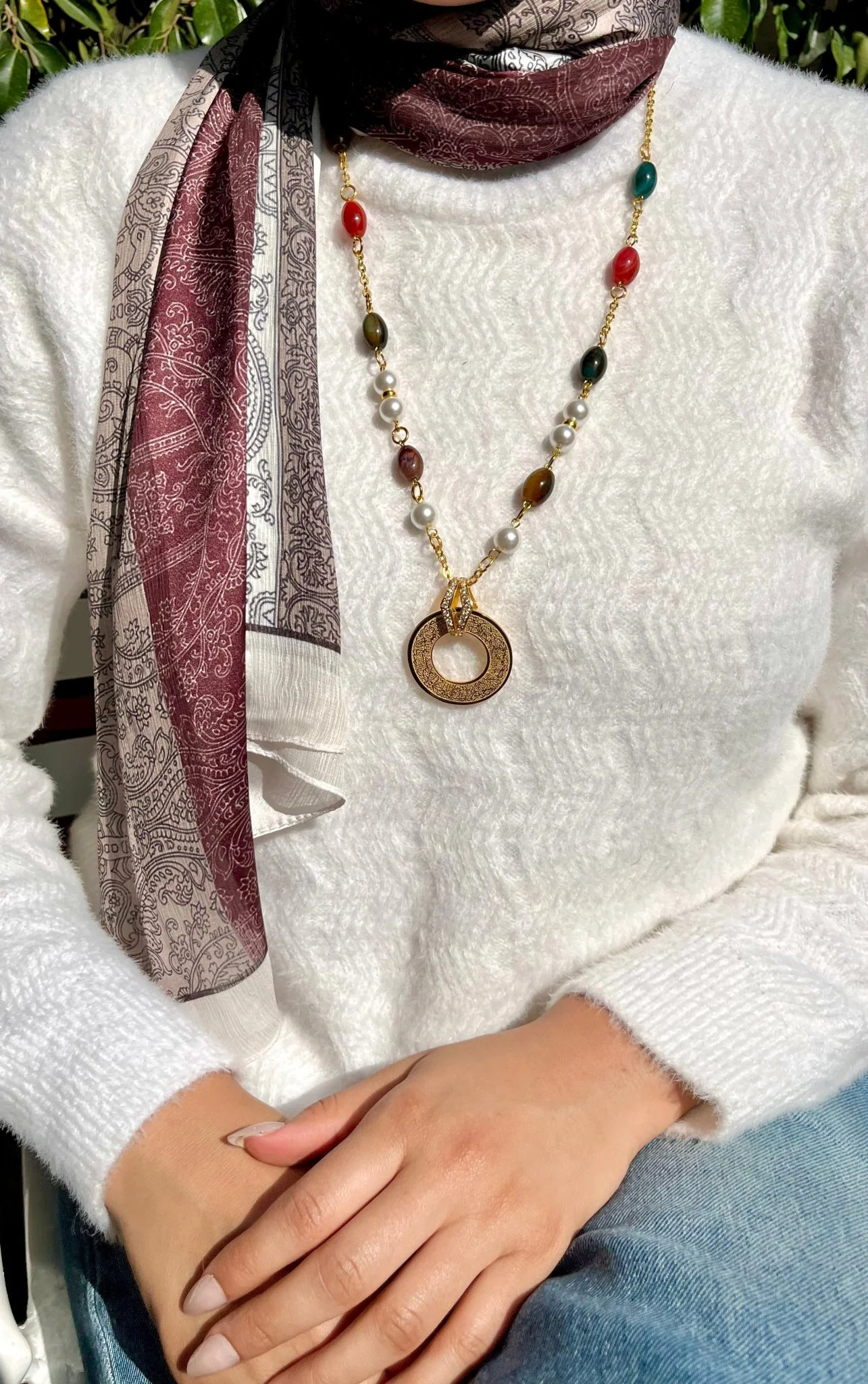 Misk Necklace - Agate Stones - Image 6