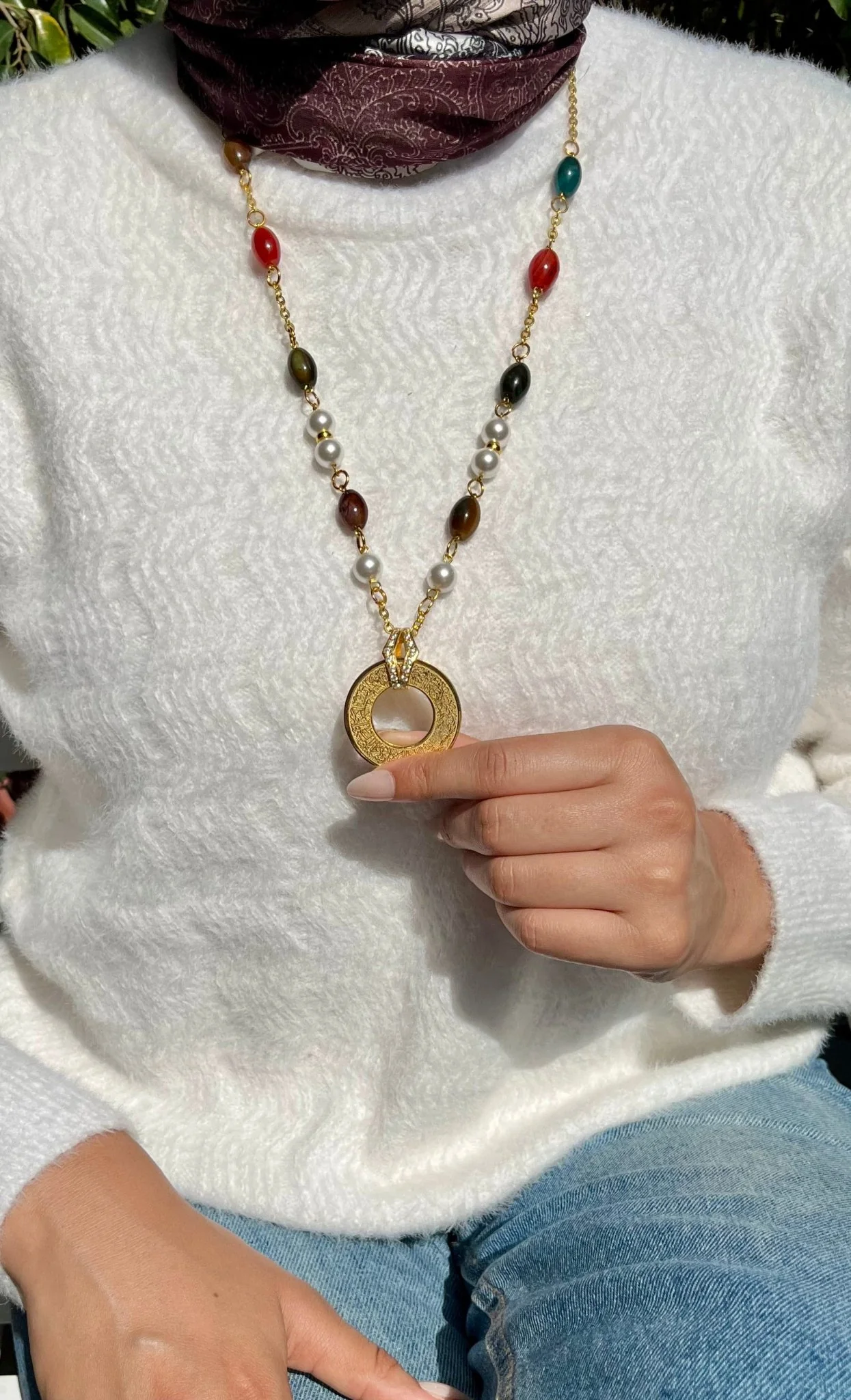 Misk Necklace - Agate Stones - Image 8