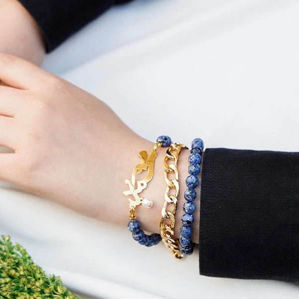 "Mohamed" Customized Delicate Set - Gold Plated - Image 2