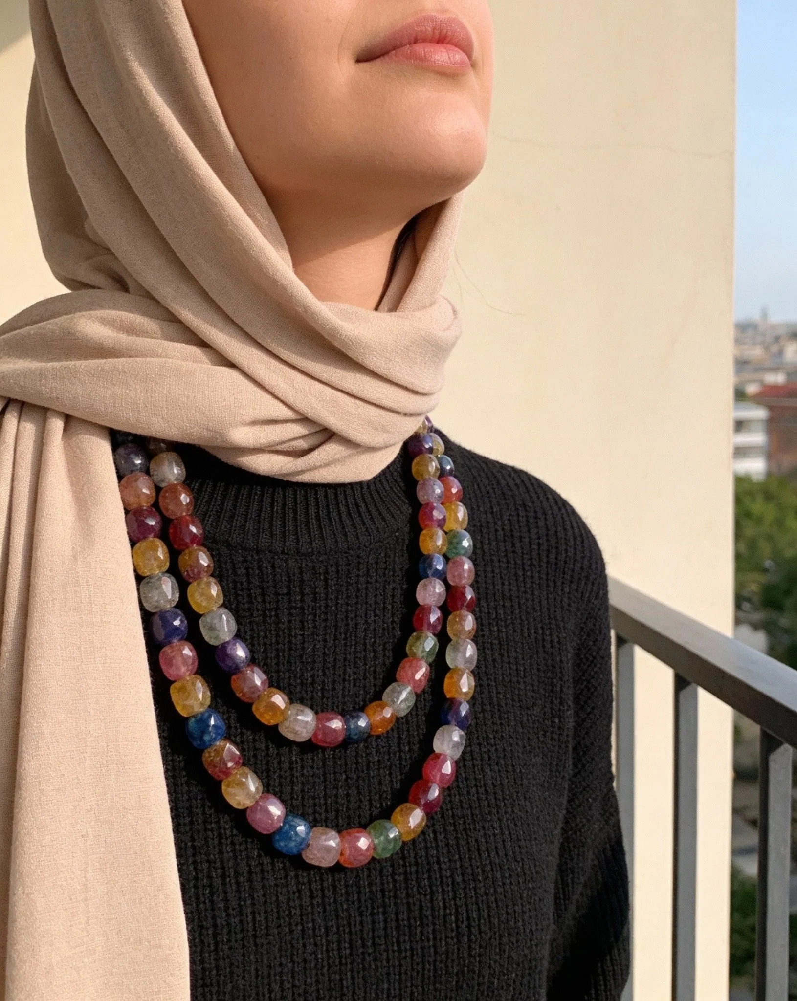 Multi-Color Agate Necklace - Image 4