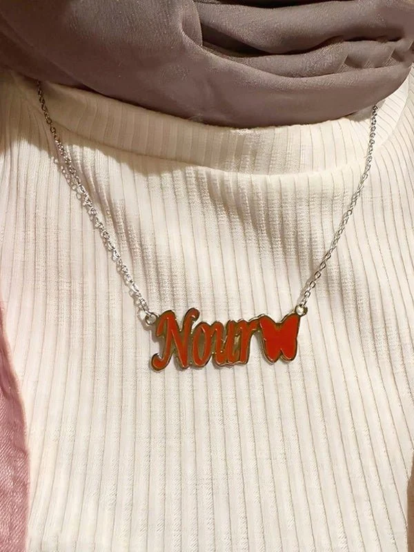 Nour Customized Necklace - Silver Plated - Image 2