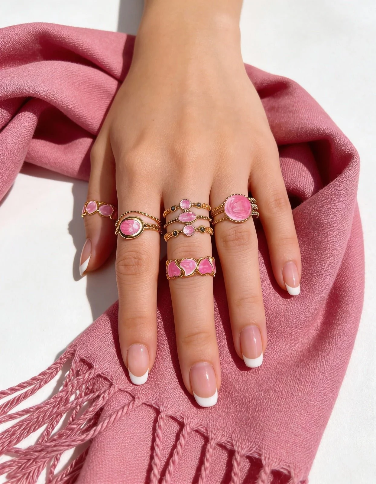 Pink Glow Rings  - Stainless Steel - Image 10