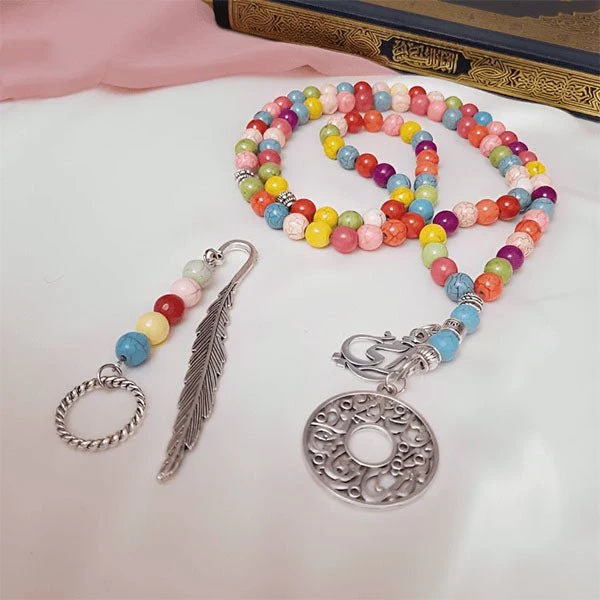 Qamar Rosary - Turquoise And Agate