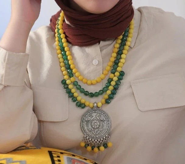 Rahma Necklace - Agate Stones