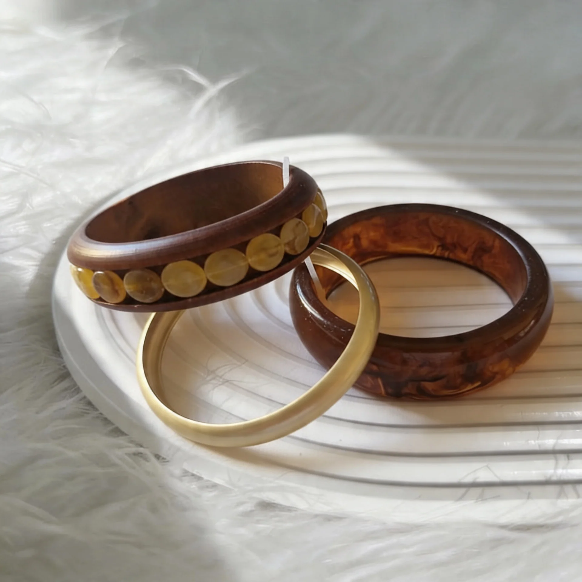 Raw Chic Bracelet Set - Boho Style - Image 2