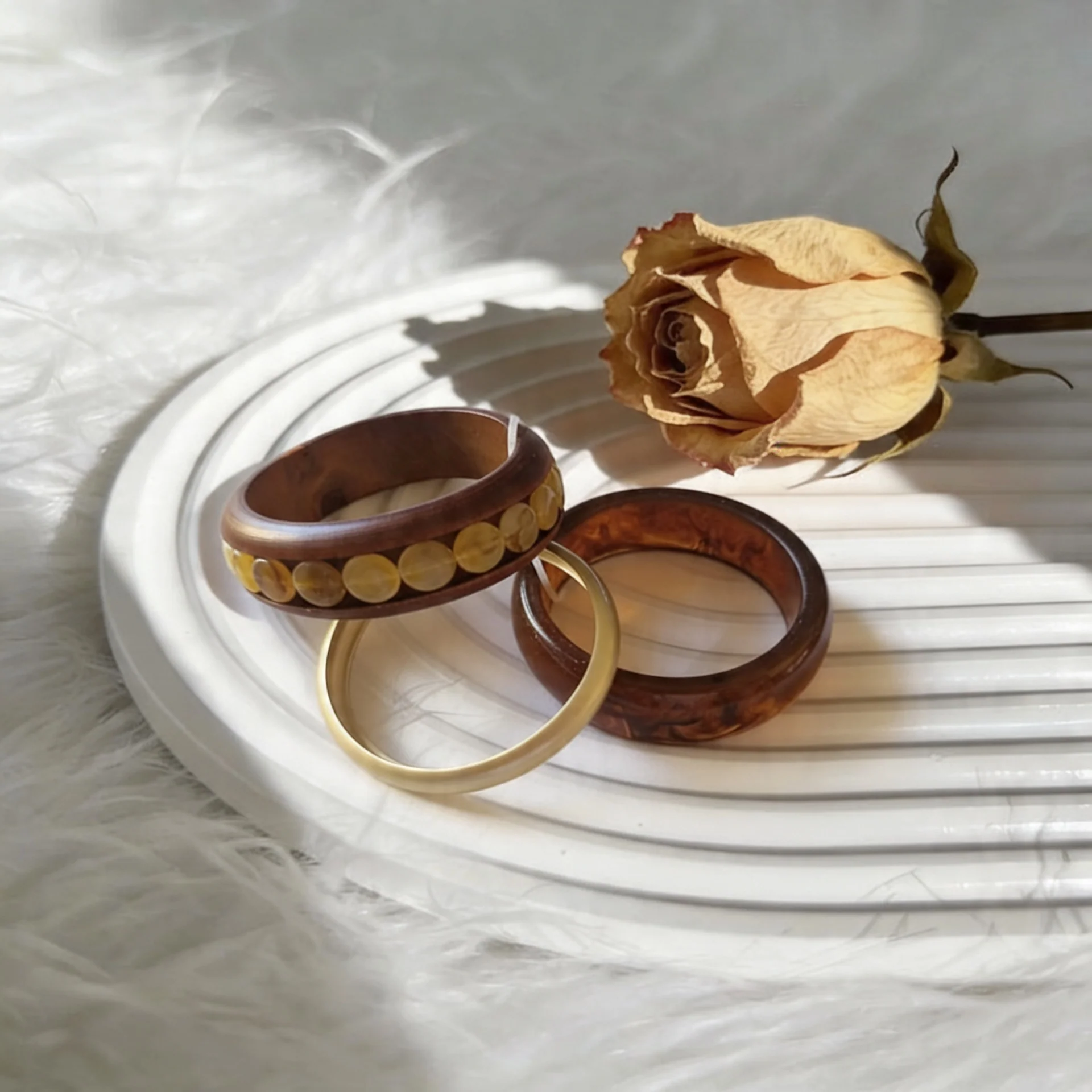 Raw Chic Bracelet Set - Boho Style - Image 3
