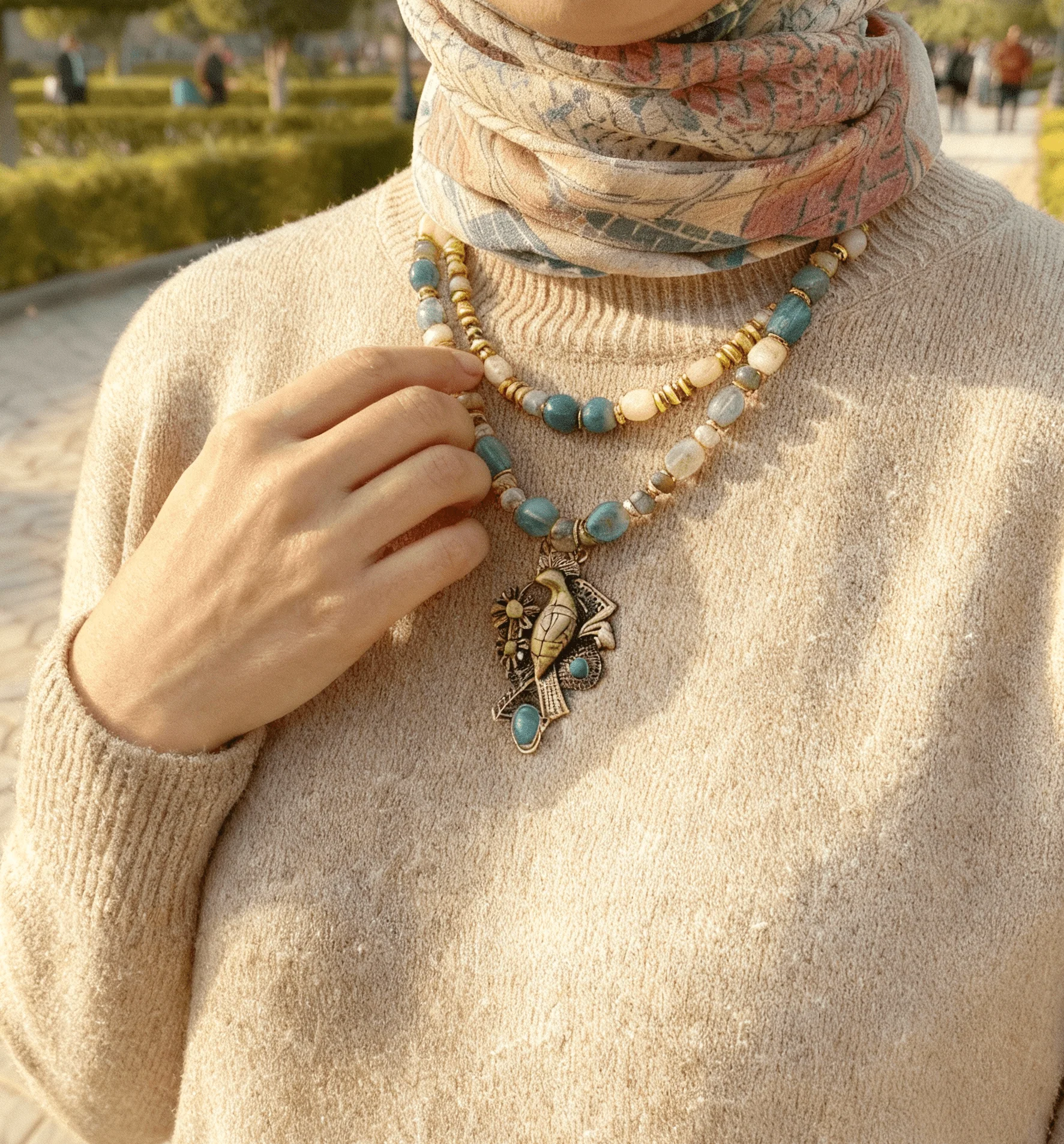 Rawnaq Stones Necklace - Pure Copper - Image 2